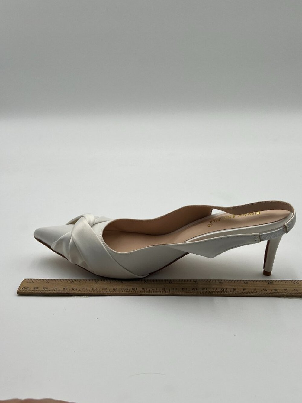 White Knot Slingback High Heels Chic Pointed Toe Sexy Pumps Slip-on Formal Shoes
